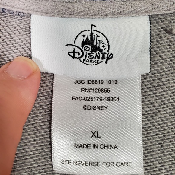 Disney Parks Varsity Jacket Mens XL Gray Blue Mickey Mouse Embroidered Letterman - Picture 9 of 11